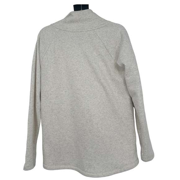 Athleta Cozy Karma Asym Pullover Oatmeal Heather Size Medium Cozy Sweatshirt - Picture 3 of 8